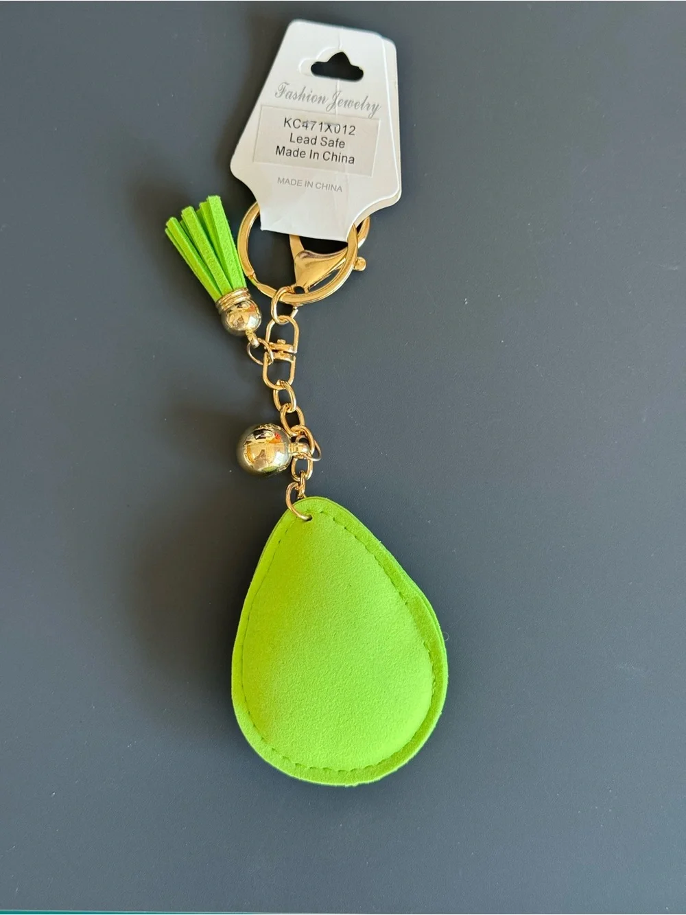 NWT Rhinestone Avocado Kawaii Keychain Tassel Charm Bag Charm